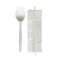 Boardwalk 5.31 in. Mediumweight Plastic School Cutlery Napkin/Spork/Straw Kit - White (1000/Carton)